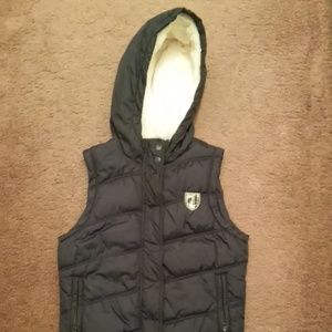 American Eagle Outfitters Blue Hooded Puffer Vest